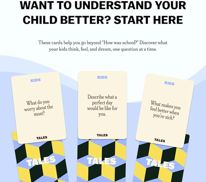 TALES 150 Conversation Cards, Kids Edition, Fun Family Games for Kids, Perfect for Dinners, Road Trips, Classrooms & Game Nights, Gifts & Gatherings, Conversation Starters to Spark Creativity