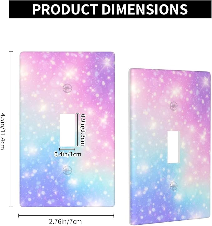 Pink Blue Galaxy Light Switch Cover Plates Decorative Single Toggle Wall Plate, 1 Gang Lightswitch Cover