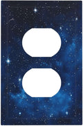 Outlet Covers Galaxy Starry Sky Universe Sparkle Stars 1 Gang Duplex Light Switch Cover Plate Decorative Wall Plates Socket Cover Electrical Switchplate for Bathroom Bedroom Decor