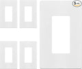 ENERLITES Screwless Decorator Wall Plate Child Safe Outlet Covers, Size 1-Gang 4.68" H x 2.93" L, Unbreakable Polycarbonate Thermoplastic, SI8831-W-5PCS, Glossy, White, 5 Pack