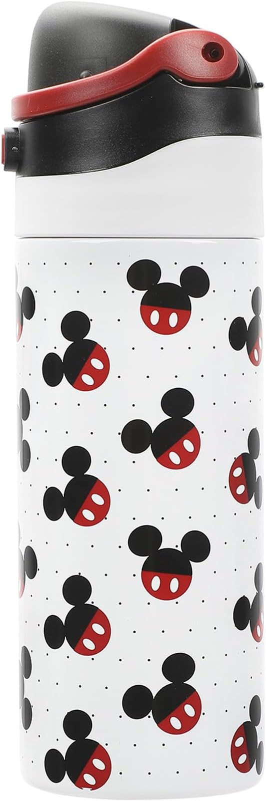 Mickey Mouse Classic Mickey Ears All-Over Print White 24 Oz Stainless Steel Water Bottle