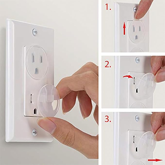 100 Pack Outlet Covers Baby Proofing Clear Outlet Covers Baby Safety Outlet Plug Covers Safe & Secure Electric Plug Protectors Sturdy Childproof Socket Covers for Home & Office