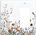 Outlet Covers Vintage Wildflower Colorful Plants Floral 1 Toggle 1 Rocker Combination Decorative Wall Plate Electrical Switch Plates Light Switch Cover Plate For Bed Room Living Room