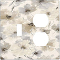 Outlet Covers Beige Flower Watercolor Flower 1 Toggle 1 Duplex Switch Plate Covers Electrical Light Switch Cover Plate Decorative Wall Plate Socket Cover for Bedroom Home Decor