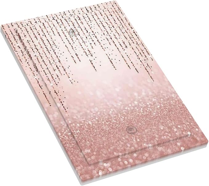 Pink Glittery Bling 1 Gang Light Switch Cover No Decive Blank Wall Plate Decorative for Teen Kids Boys Bathroom Home Bedroom Art Panel Decorate 5" x 3