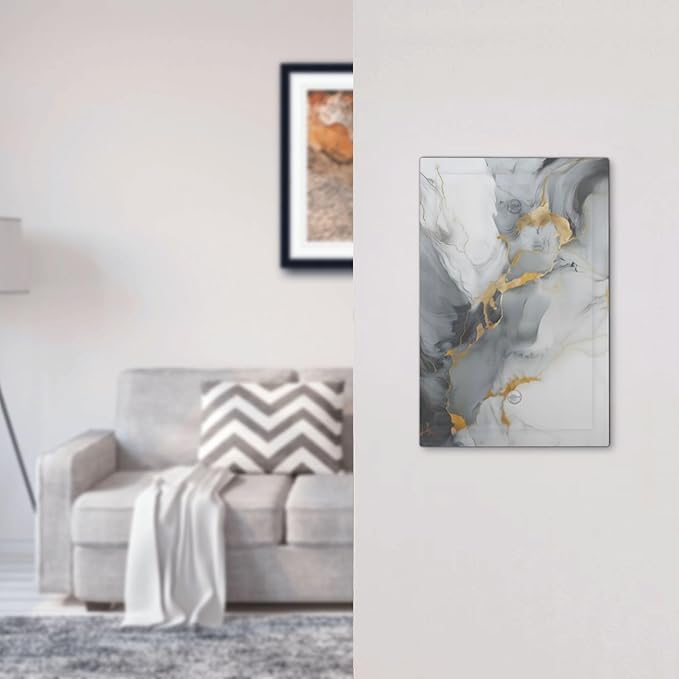 Gold Marble Grey Art Abstract Luxury Print Light Switch Cover Plate 1 Gang No Device Blank Electrical Wall Plates Faceplate Decorative Switch Plate for Kitchen Bathroom Decor