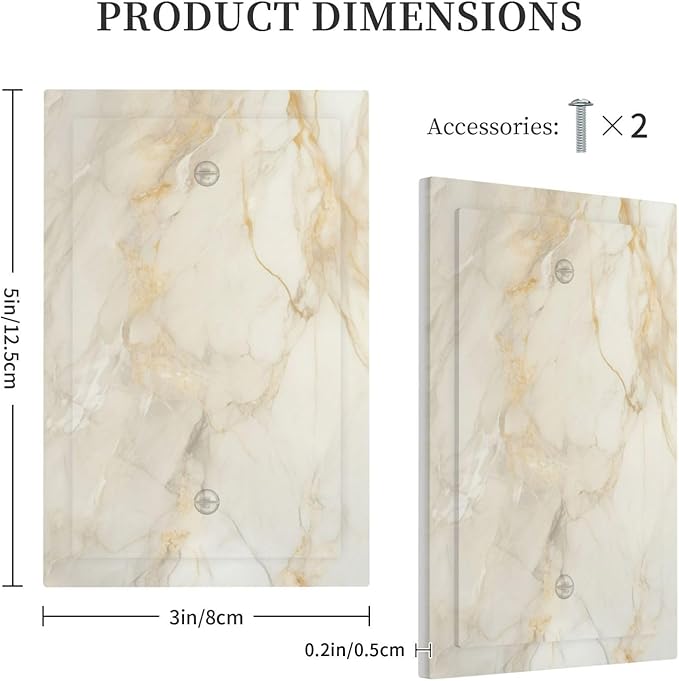 Light Switch Covers Beige Gold Marble Abstraction Morden Art Decorative Switch Plates 1 Gang Blank No Device Outlet Covers Electrical WallPlates for Kitchen Bathroom Decor