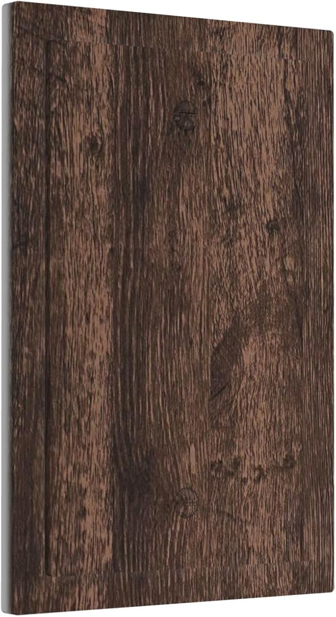 Light Switch Cover Plate Rustic Brown Wood Plank Retro Wooden Board 1 Gang Blank No Device Decorative Outlet Covers Electrical Wall Plate Switchplate for Farmhouse Home Decor
