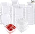 Square-shaped Disposable Sauce Cup Set - All-in-One Design with 4 Size Options, Convenient for Carrying and Use (2 oz.)