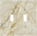 Light Switch Cover Plate Creamy Beige Marble Abstract Minimalism 2 Gang Double Switch Plate Covers Toggle Wallplate Decorative Outlet Covers Electrical Switchplate for Bathroom Home Decor