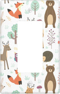 Cartoon Animal Deer Bear Fox Light Switch Cover Decorative Single Rocker Plastic Wall Plate Outlet Cover for Women Girls Bedroom Kitchen Living Room Decor 4.5 * 2.76