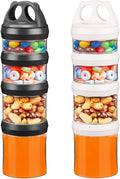 BeneLabel Stackable Food Storage Containers with Twist Lock System - BPA-Free Tritan Containers for Travel, Formula, Protein Powder, Snacks - Leakproof & Dishwasher Safe (Black and White, 31oz per)