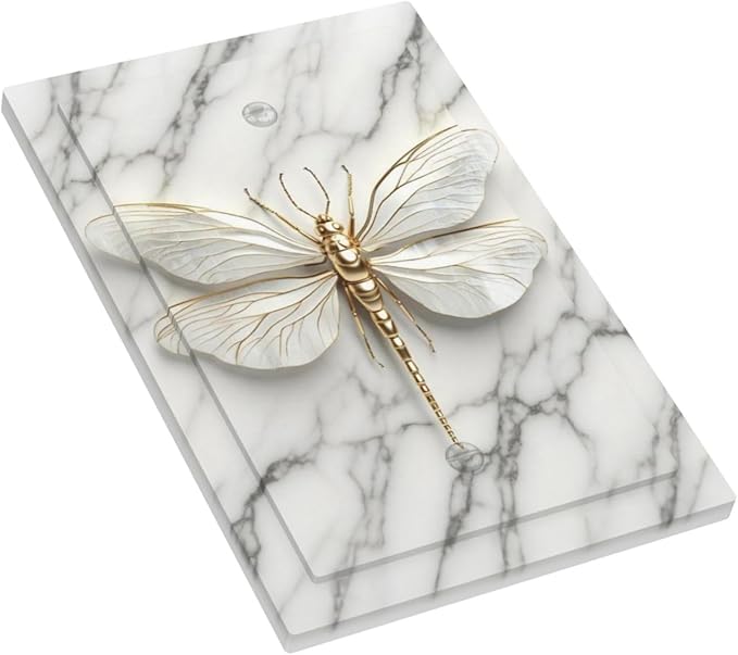 White Gold Marble Dragonfly Abstract Modern Light Switch Cover Plate 1 Gang No Device Blank Electrical Wall Plates Faceplate Decorative Switch Plate for Bathroom Home Decor