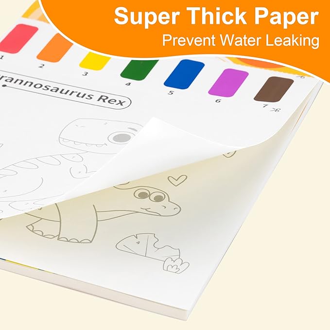YPLUS Paint with Water Books for Toddlers, Art Craft Toys Watercolor Painting Paper, Gift for Kids Ages 1-3, 2-4, 4-6, Drawing with Brush - Farm