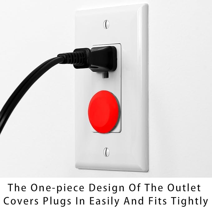 Pure Red Pattern Outlet Plug Covers - 12/24 Pack Safety Electrical Plug Protectors