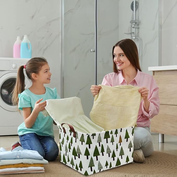 Tree basket,Laundry Basket Green Hamper Fabric Laundry Hamper,for baby hamper Nursery Toy Organizer tree room decor,Christmas gift decor,Gift Basket (tree)