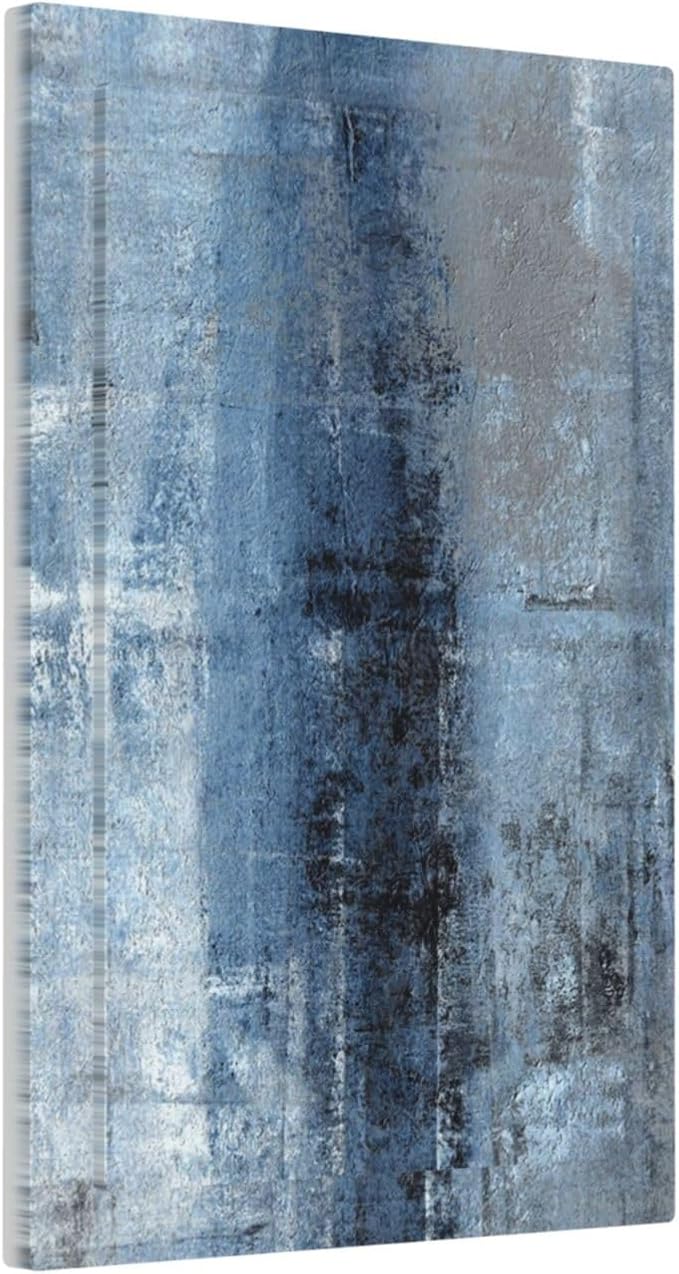 Light Switch Cover Navy Blue Gray Abstract Ink Painting Wall Plate Cover 1 Gang Blank No Device Decorative Outlet Covers Electrical Switchplate for Bathroom Bedroom Decor