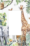 Elephant Giraffe Jungle Animals Leopard Zoo Decorative Outlet Covers 1 Gang Single Rocker Light Switch Cover Plate Wall Plates GFCI Faceplate for Kids Room Nursery Decor