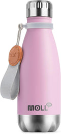 Small Water Bottle 9 oz Kids Water Bottle for School Stainless Steel Insulated Vacuum Metal Leak Proof Cola Shape Mini Water Bottle for Boys Girls(Pink Purple)