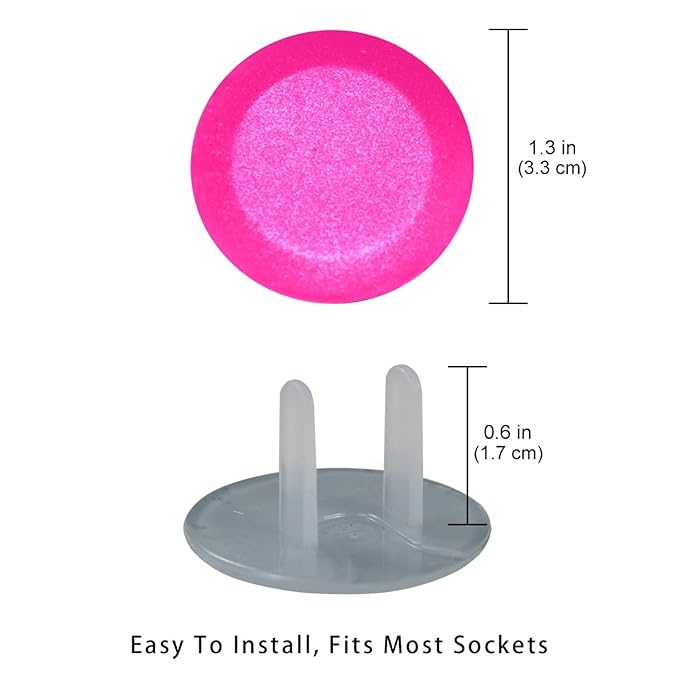 Pure Rose Pink Pattern Outlet Covers (12 or 24 Pack) - Child Safety Electric Plug Protectors to Prevent Power Shock