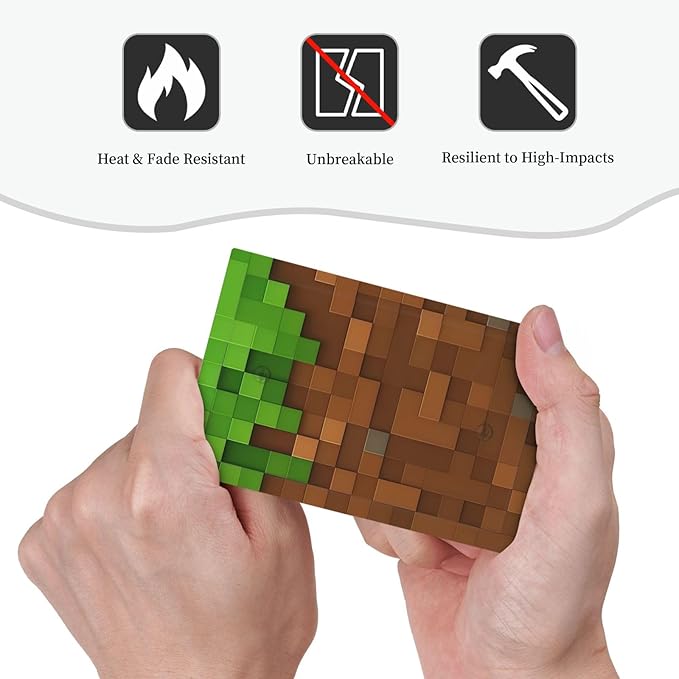 Pixel Style Gamer Themed Grass Block Light Switch Cover Plate 1 Gang No Device Blank Electrical Wall Plates Faceplate Decorative Switch Plate Covers for Kids Room Office Home Decor