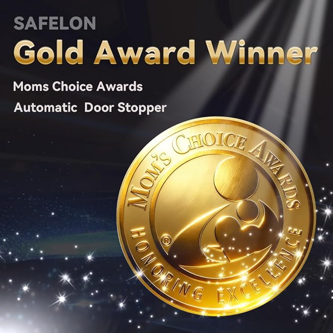 SAFELON 4 PCS Baby Safety Automatic Door Stopper, Automatic Door Finger Guards for Kids, Automatic Anti-Pinch Door Stopper, No Drilling& Tools, Easy to Install and Use