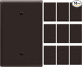 ENERLITES Blank Device Wall Plate, Jumbo Blank Outlet Covers, Oversized 1-Gang 5.51" x 3.50", Unbreakable Polycarbonate Thermoplastic, UL Listed, 8801O-BR-10PCS, Gloss Finish, Brown (Pack of 10)