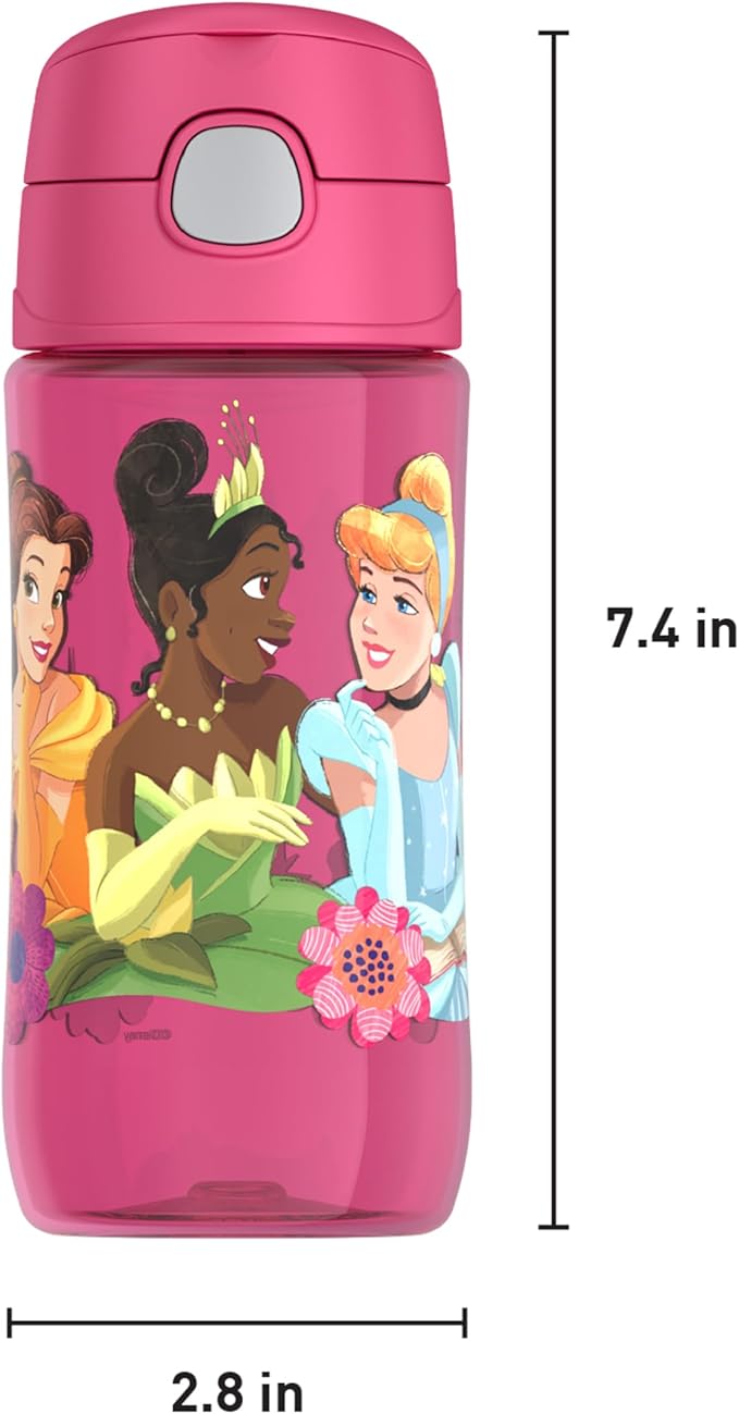 THERMOS FUNTAINER 16 Ounce Plastic Hydration Bottle with Spout, PRINCESS (Pack of 6)
