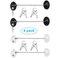 Hotop 4 Pack Cabinet Locks with Keys Mini Fridge Refrigerator Locks for Kids Toddlers Self Adhesive Child and Baby Proofing Safety for Deep Freezer Drawers Doors Latch(White and Black)