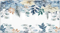 Blue Vine Snowflake Plants Leaves Floral Flowers Light Switch Covers Quad Toggle Electrical Faceplate 4 Gang Wall Plate Decorative Switch Plates for Bedroom Living Room Decor
