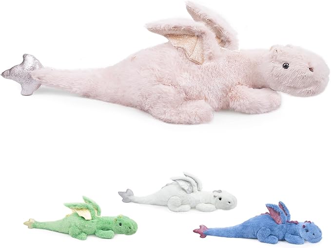 Weighted Stuffed Animal 5Lbs 35.4", Heavy Soft Dragon Plush Toy, Pink Weighted Dragon Stuffed Animal for Kids and Adults, for Comfort and Relaxation