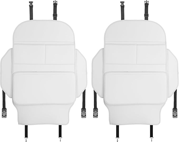 TAIKOO Back Seat Protector,Preventing the Impact of Children Stepping on the Seat Backrest,Beautiful appearance and easy to clean,black (Cream White -2 pcs)