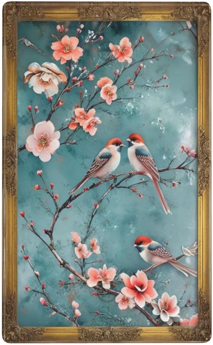 Decorative Art Light Switch Covers Birds on Branches1 Gang No Device Blank Switchplate Electrical Faceplate for Home Decor