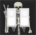 Decorative Outlet Covers Skeleton Skull Boho Hippie Dark Background 2 Gang Double Gfci Rocker Electrical Wall Panels Light Switch Cover Plate For Cabin Office Decor