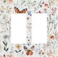Decorative Outlet Covers Butterfly Floral Boho Multicolor Flower Leave 2 Gang Double GFCI Rocker Electrical Wall Panels Light Switch Cover Plate for Bed Room living Room Decor