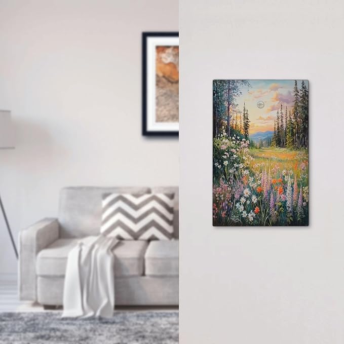 Light Switch Cover Plate Floral Landscape Rustic Nature Wildflower 1 Gang No Device Blank Electrical Wall Plates Faceplate Decorative Switch Plate For Bed Room Living Room Decor