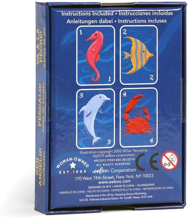 eeBoo: Go Fish Playing Card Game, Cards are Durable and Easy to Use, Instructions Included, Educational and Fun Learning, for Ages 3 and up