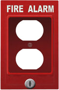 Novelty Fire Alarm Prank Duplex Wall Plate - 1-Gang Standard US Size Fire Station Themed Outlet Covers for Game Room Decor