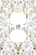 Outlet Covers Gothic Retro Floral Damask Elk Wild Flower 1 Gang Duplex Light Switch Cover Decorative Switch Plates Electrical Receptacle Faceplate Wall Plate For Bed Room Living Room