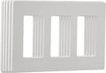 Screwless Decorator Wall Plate, UL Listed Outlet Covers, Modern Decor Style, Child Safe Electrical Outlet Cover, Easy Install Switch Plate, Heat Resistant, 5-Pack Matte White