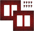 Outlet Covers Red Black Spider Web 1 Gang Duplex Light Switch Cover Plate Decorative Wall Plates Electrical Switchplate Receptacle for Kids Room Home Decor（2 Pack）