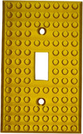 Brick Wall Plate, Single Toggle Light Switch Cover for Kids Bedroom, Game Room, 1-Gang (Gold)