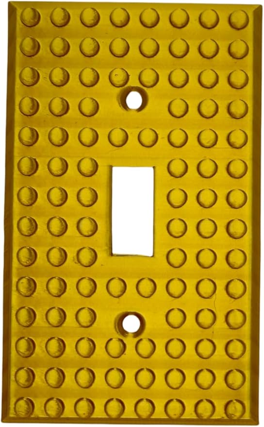 Brick Wall Plate, Single Toggle Light Switch Cover for Kids Bedroom, Game Room, 1-Gang (Gold)