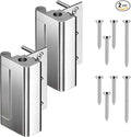 Tonitrui Home Security Door Reinforcement Lock for Front/Inward Swing Doors - Upgraded Reinforced 1200lbs Capacity, Night Kids Safety Metal Flip Deadbolt Latch (2Pack Silver)