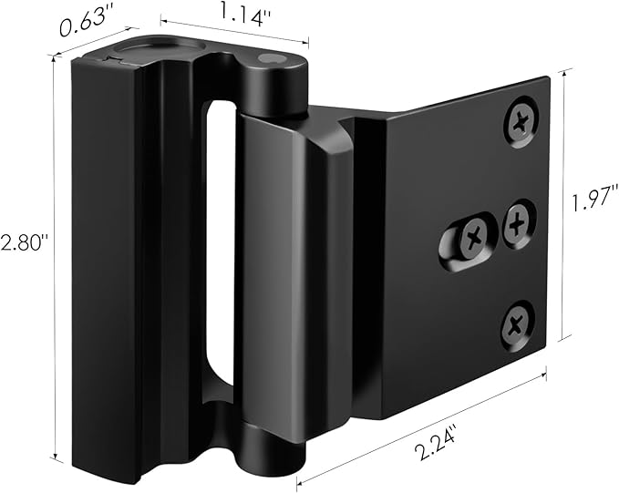 Door Reinforcement Lock for Front Door, Child Proof Top of Door Safety Latch Extra Flip Door Lock Withstand 800 Lbs High Home Security Night Guardian for Inward Swinging Doors Kids Safety Stop Entry