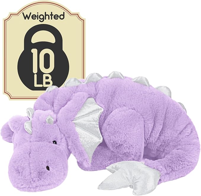ARELUX Giant Weighted Winged Dragon Plush Toy - 50" 10lbs Soft Stuffed Animal for Comfort, Pterosaur Plushie Fuzzy Dinosaur Pillow Plushies Cuddly Removable and Washable Purple