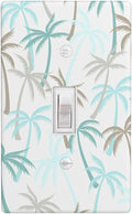 Tropical Palm Tree 1-Gang Toggle Light Switch Plate, Green Palm Leaf Wall Plate for Beach House, Kitchen, Bathroom & Sunroom