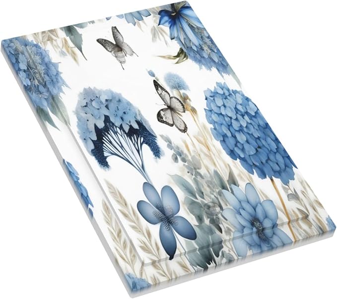 Blue Floral Hydrangea Floral Butterfly Flower Plant Light Switch Cover Plate 1 Gang No Device Blank Electrical Wall Plates Faceplate Decorative Switch Plate Covers for Bedroom Living Room Decor