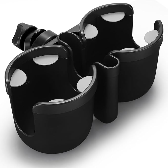Accmor Stroller Cup Holder with Phone Holder, Bike Cup Holder, Universal Cup Holder for Uppababy Nuna Doona Strollers, 2-in-1 Cup Phone Holder for Stroller Bike Accessory
