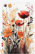 Light Switch Cover Plate Country Watercolor Flowers Art Wildflower 1 Gang No Device Blank Electrical Wall Plates Faceplate Decorative Switch Plate for Bedroom Cabin Decor
